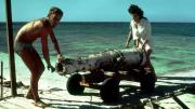 Bringing the cannon down the jetty